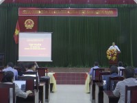 Đồng chí Hoàng Ngọc Sơn - Giám đốc Sở thông tin và Truyền thông tỉnh phát biểu tại buổi tập huấn.
