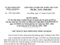 Tiếp nhận và phân bổ 3.099.210 kg gạo từ nguồn dự trữ quốc gia hỗ trợ cho học sinh, học viên tỉnh Cao Bằng