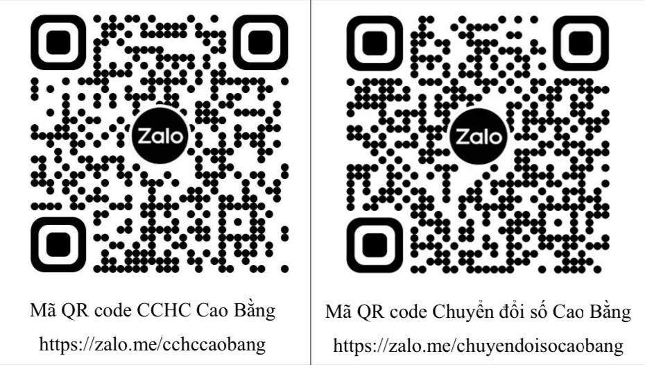 Giới thiệu 2 trang Zalo Official Account “CCHC Cao Bằng” và “Chuyển đổi số Cao Bằng”