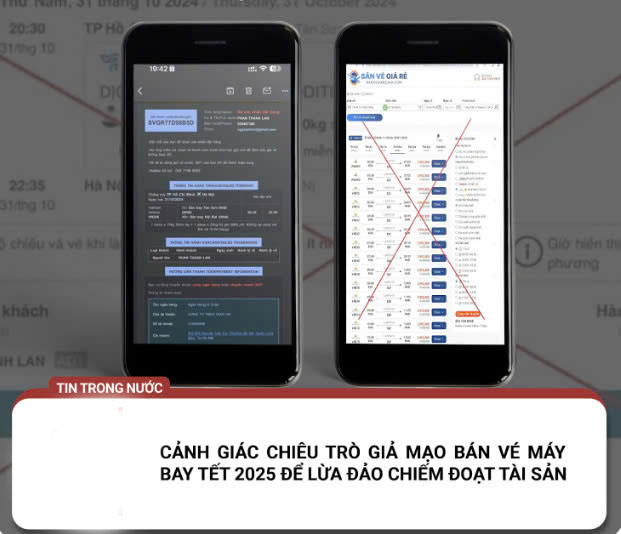 Vietnam Airlines cảnh báo về chiêu trò lừa đảo bán vé máy bay Tết 2025 giá rẻ